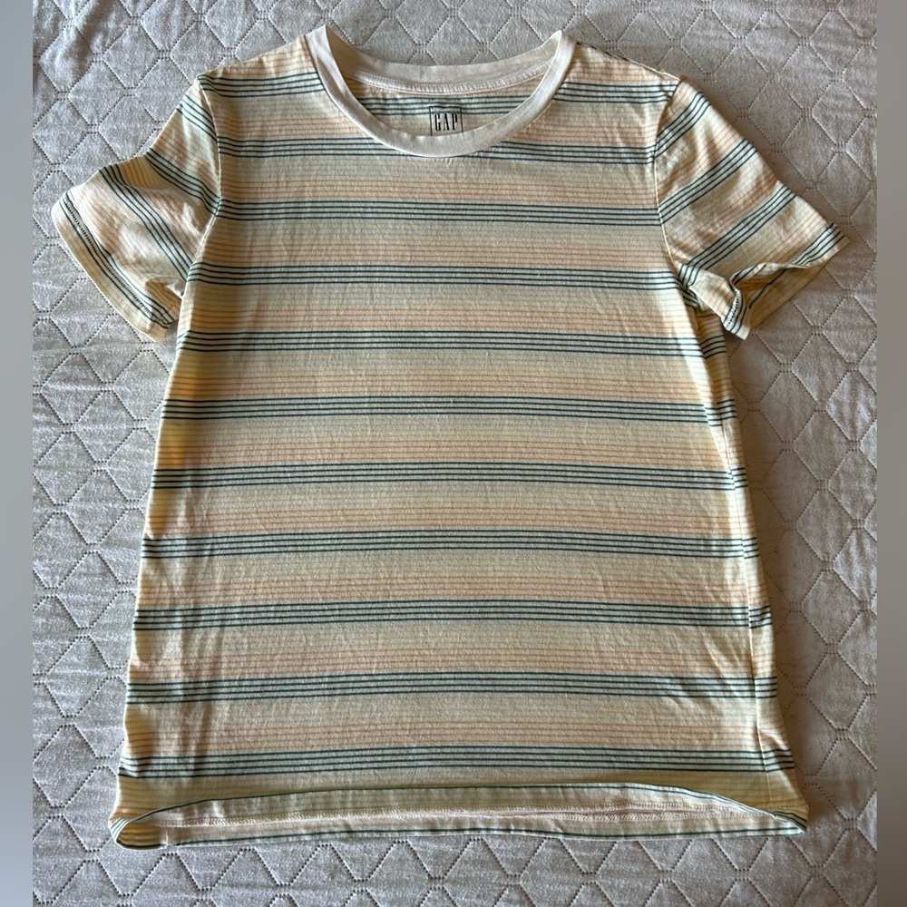 Gap Striped Cotton Tee with White Neckline